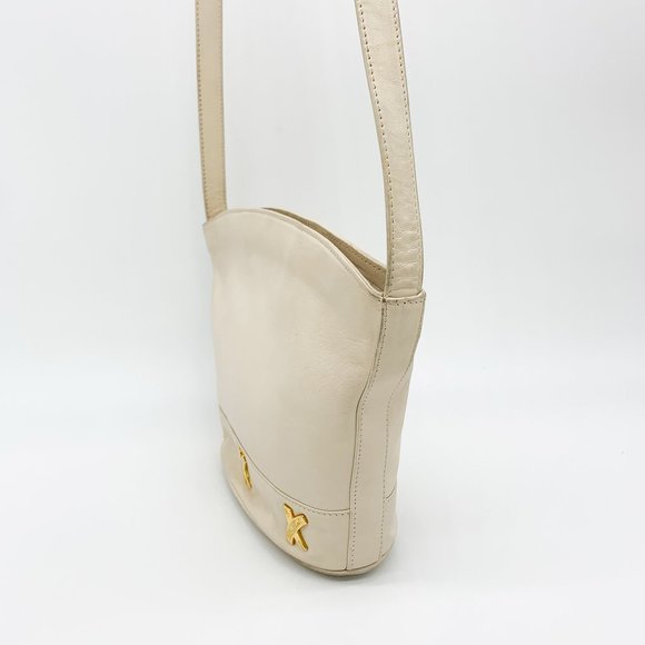 VINTAGE Paloma Picasso Leather Gold 'X' Crossbody - Picture 4 of 9